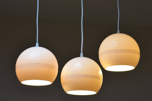 Two available: Vintage opaque white ceiling lamps