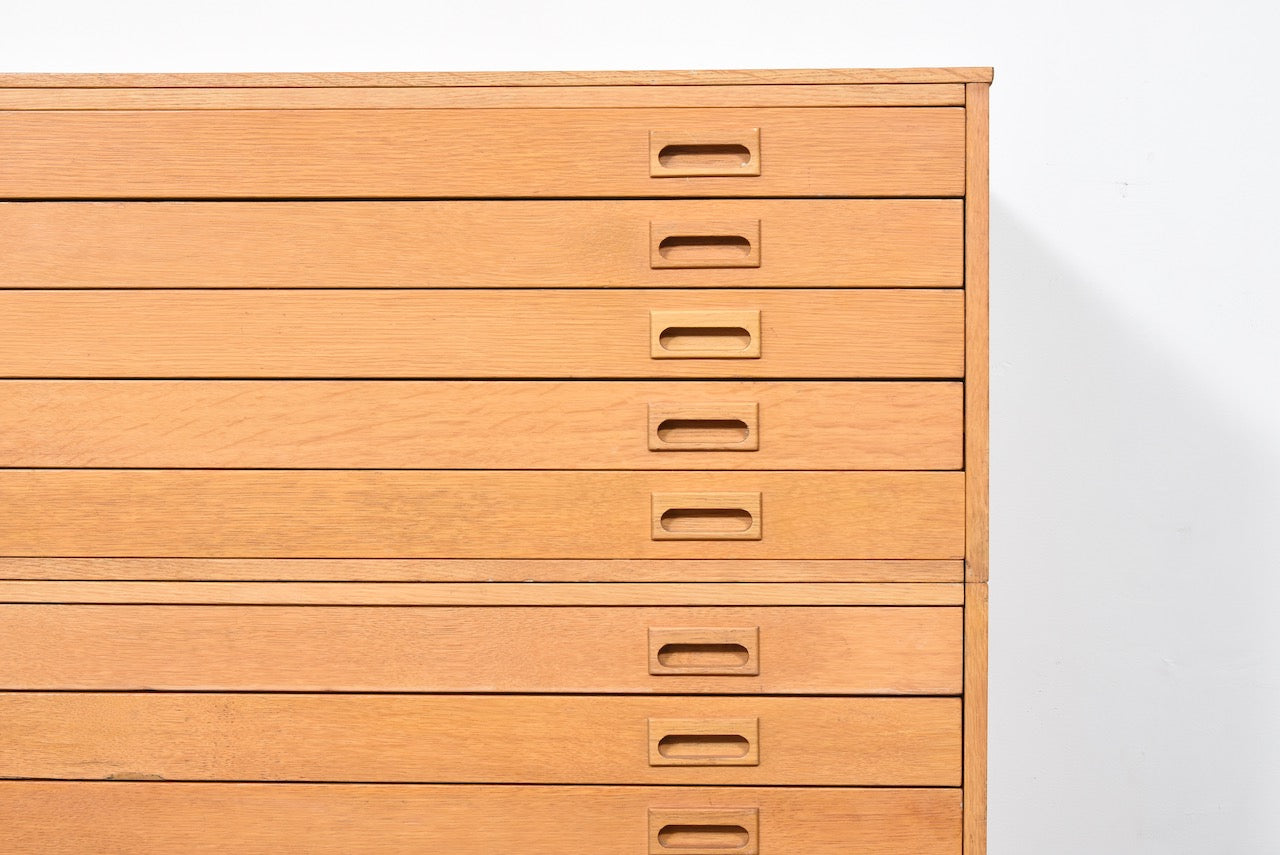1960s oak plan chest