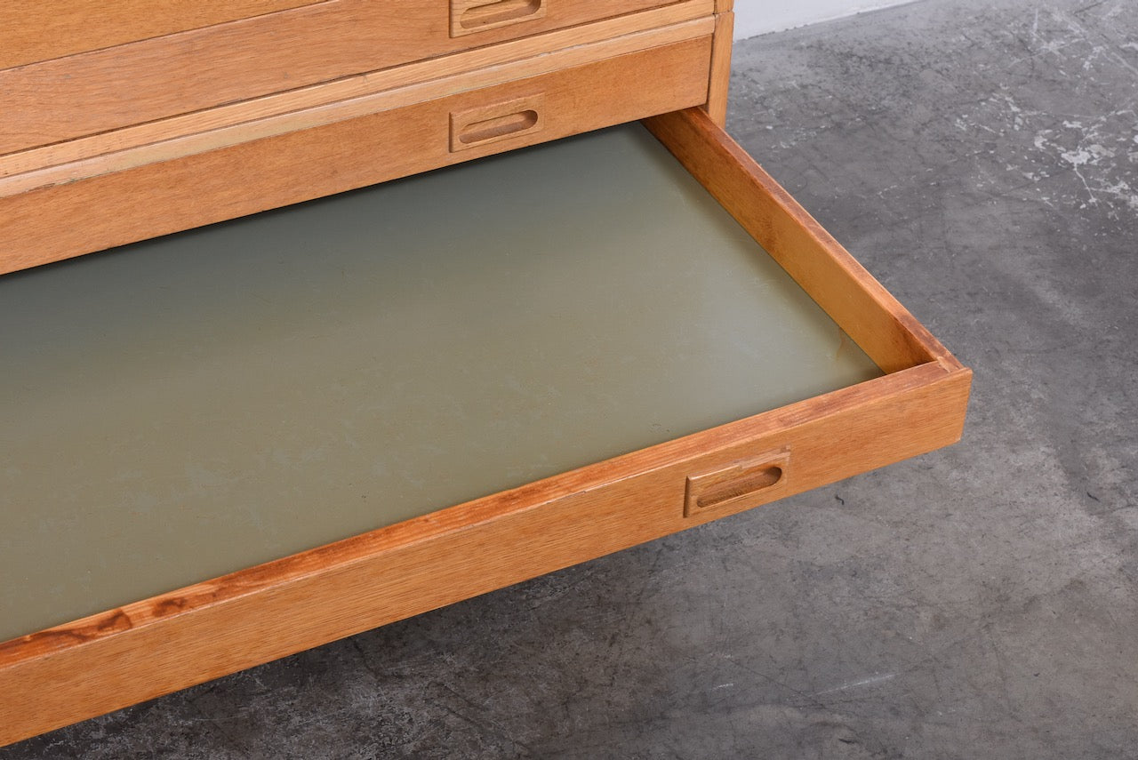 1960s oak plan chest