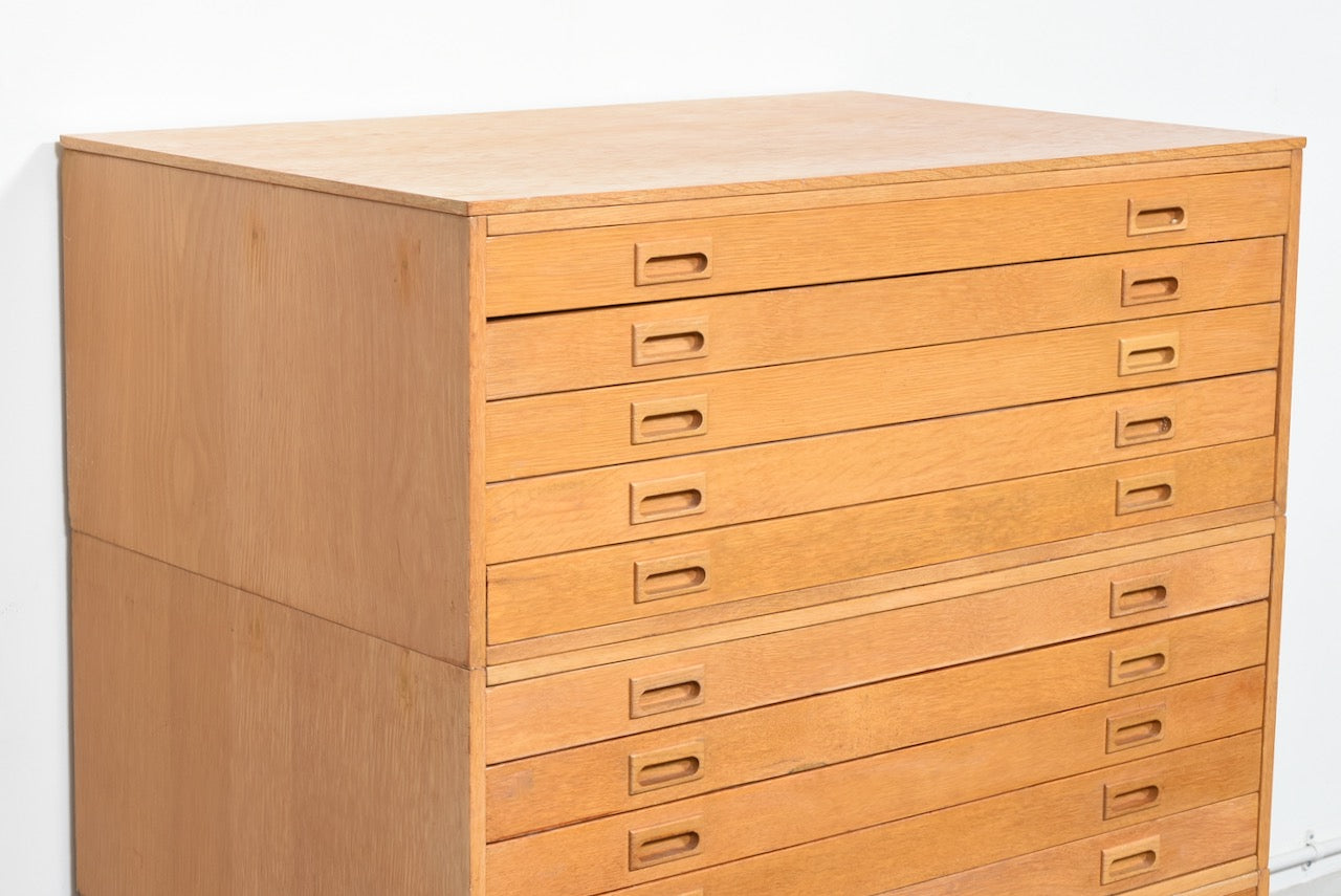 1960s oak plan chest