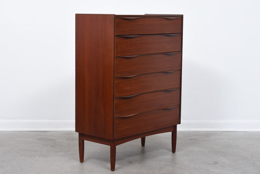 1960s Danish chest of drawers with lipped handles