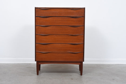 1960s Danish chest of drawers with lipped handles