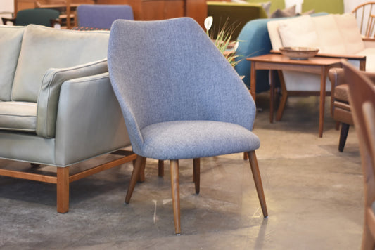 1960s occasional chair with new lead grey upholstery