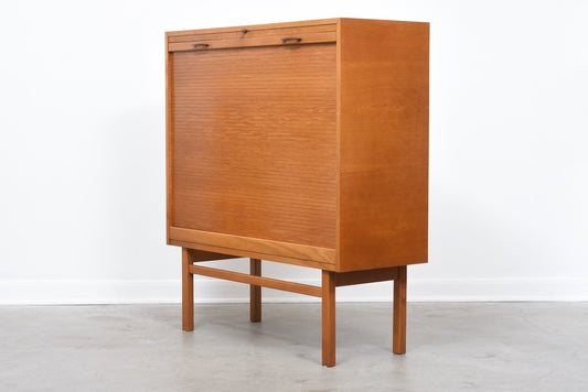 1960s teak filing cabinet with tambour door