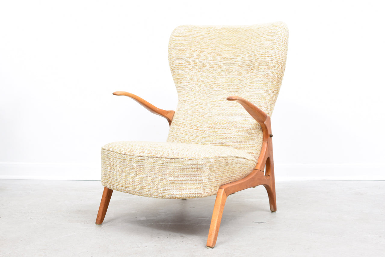 New upholstery included: Wing back lounge chair by Inge Andersson