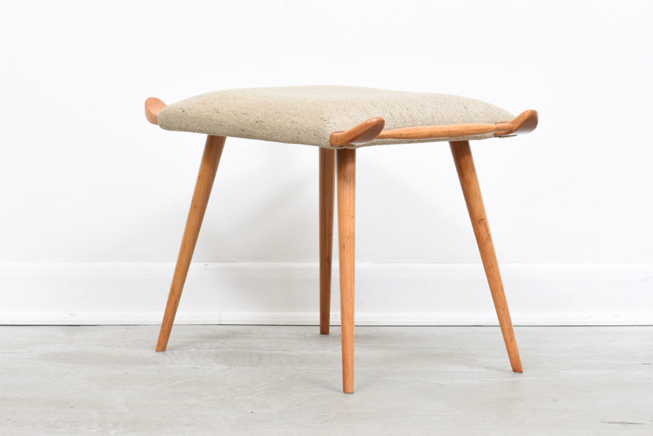 Oak + wool foot stool