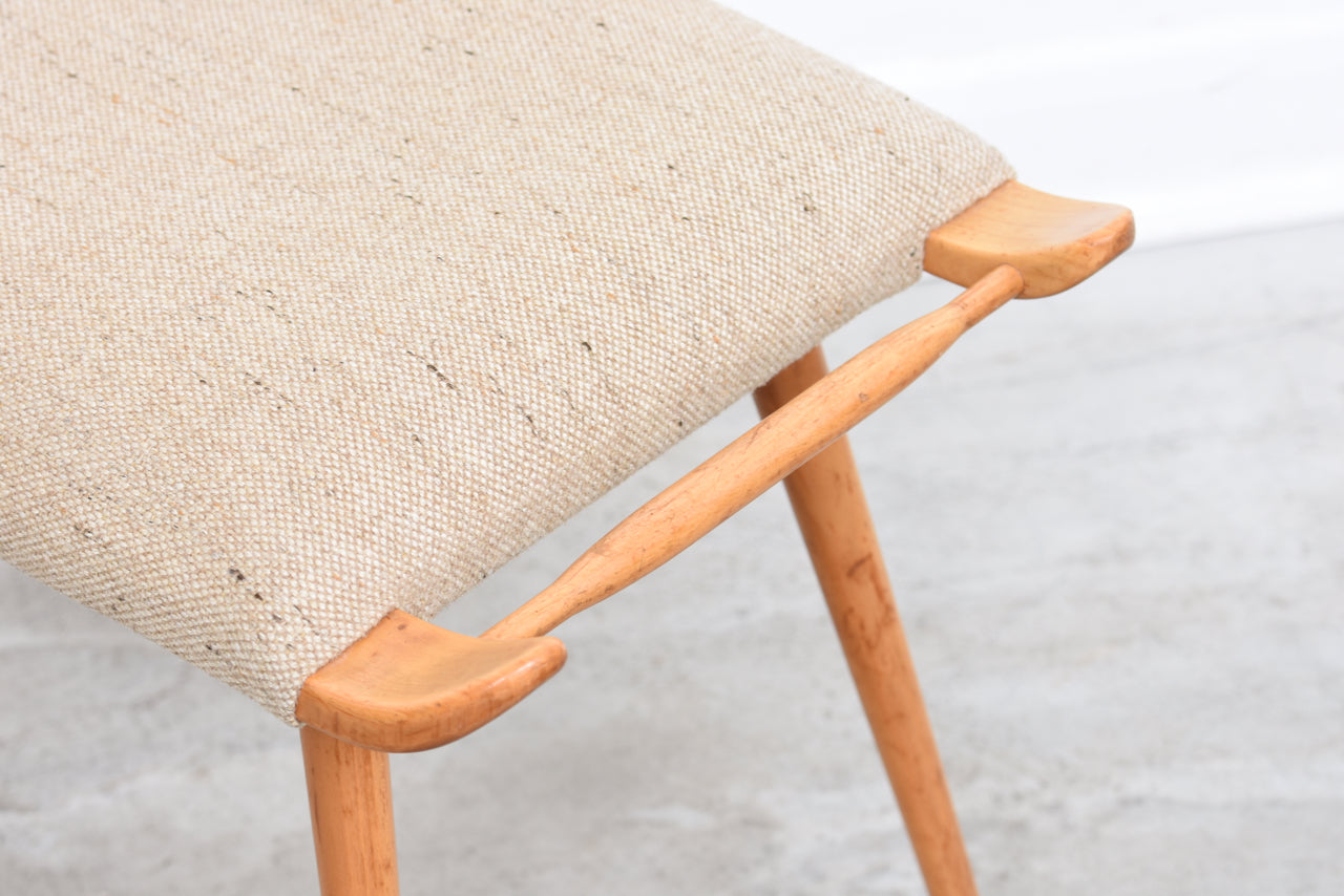 Oak + wool foot stool