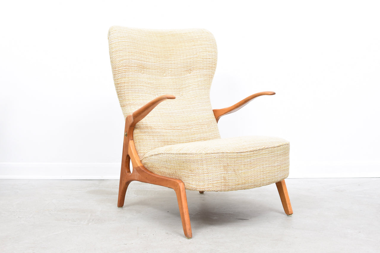 New upholstery included: Wing back lounge chair by Inge Andersson