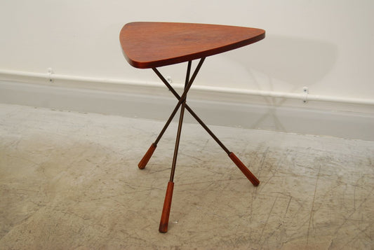 Occasional table in teak with metal legs