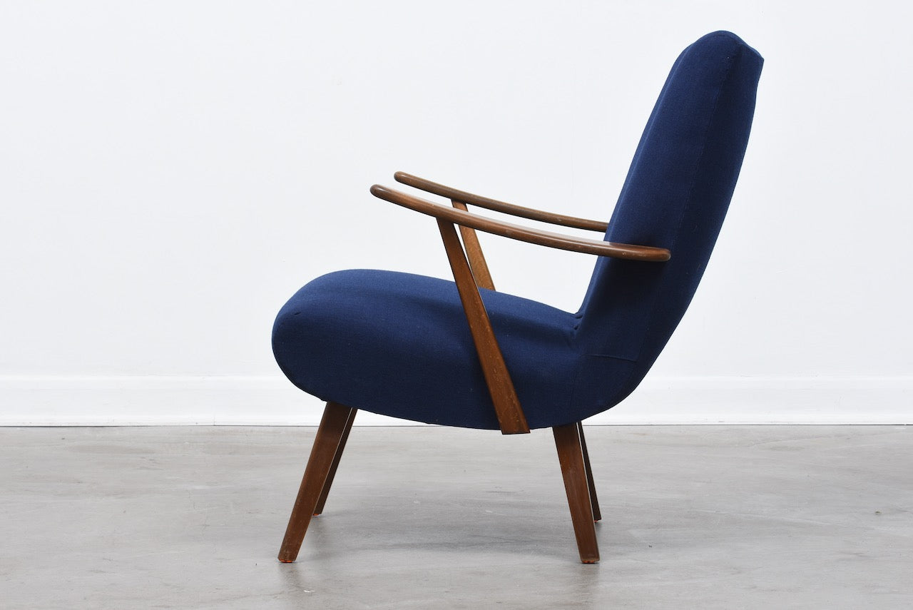 1950s Danish lounge chair with new upholstery