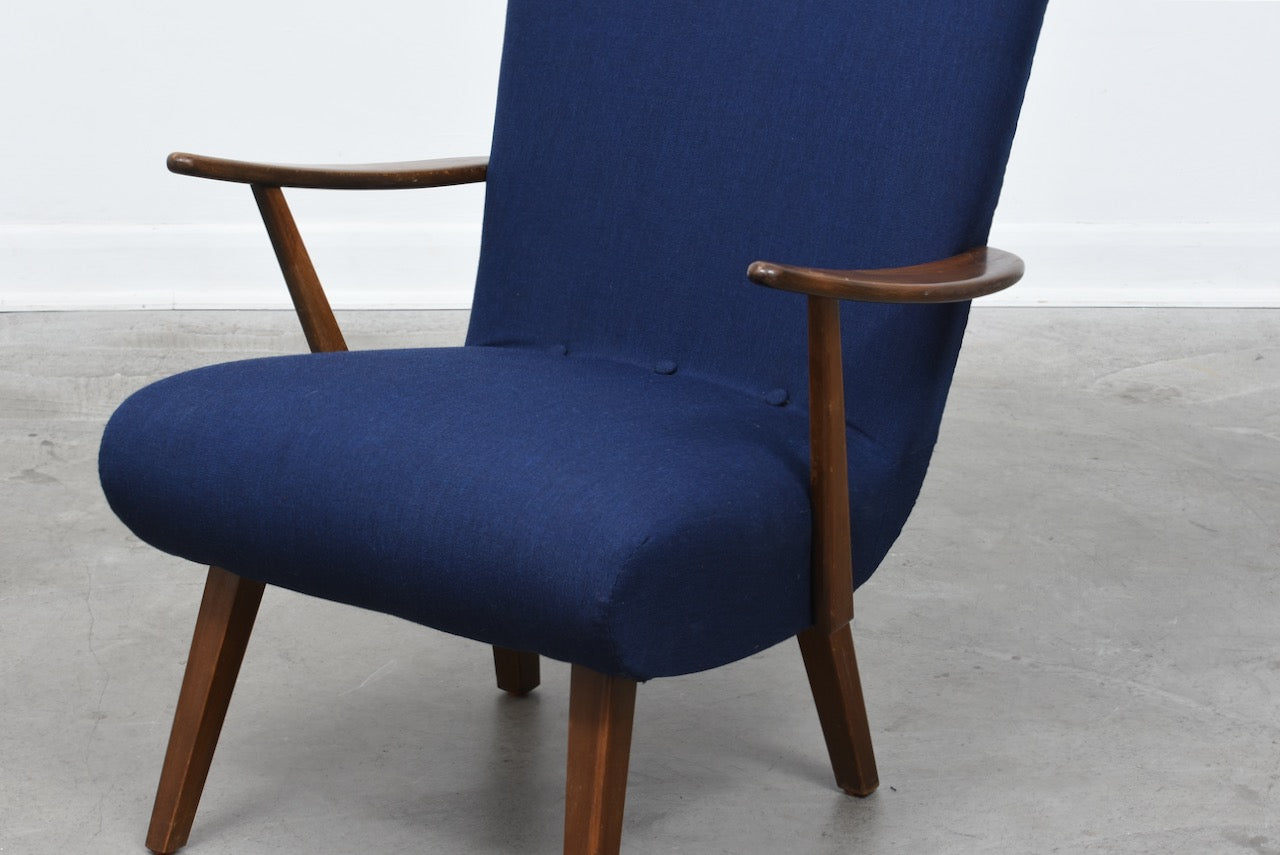 1950s Danish lounge chair with new upholstery