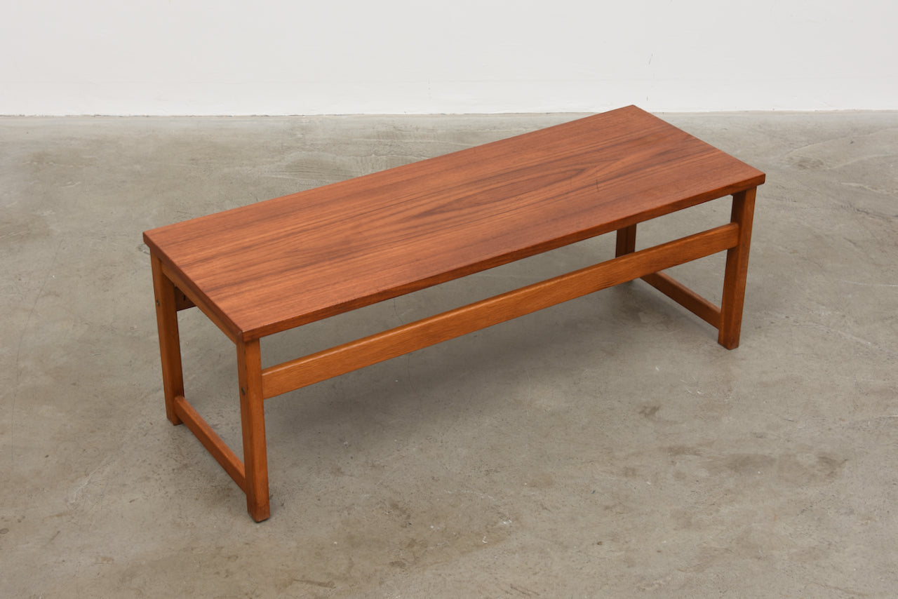 1960s teak + oak bench / coffee table