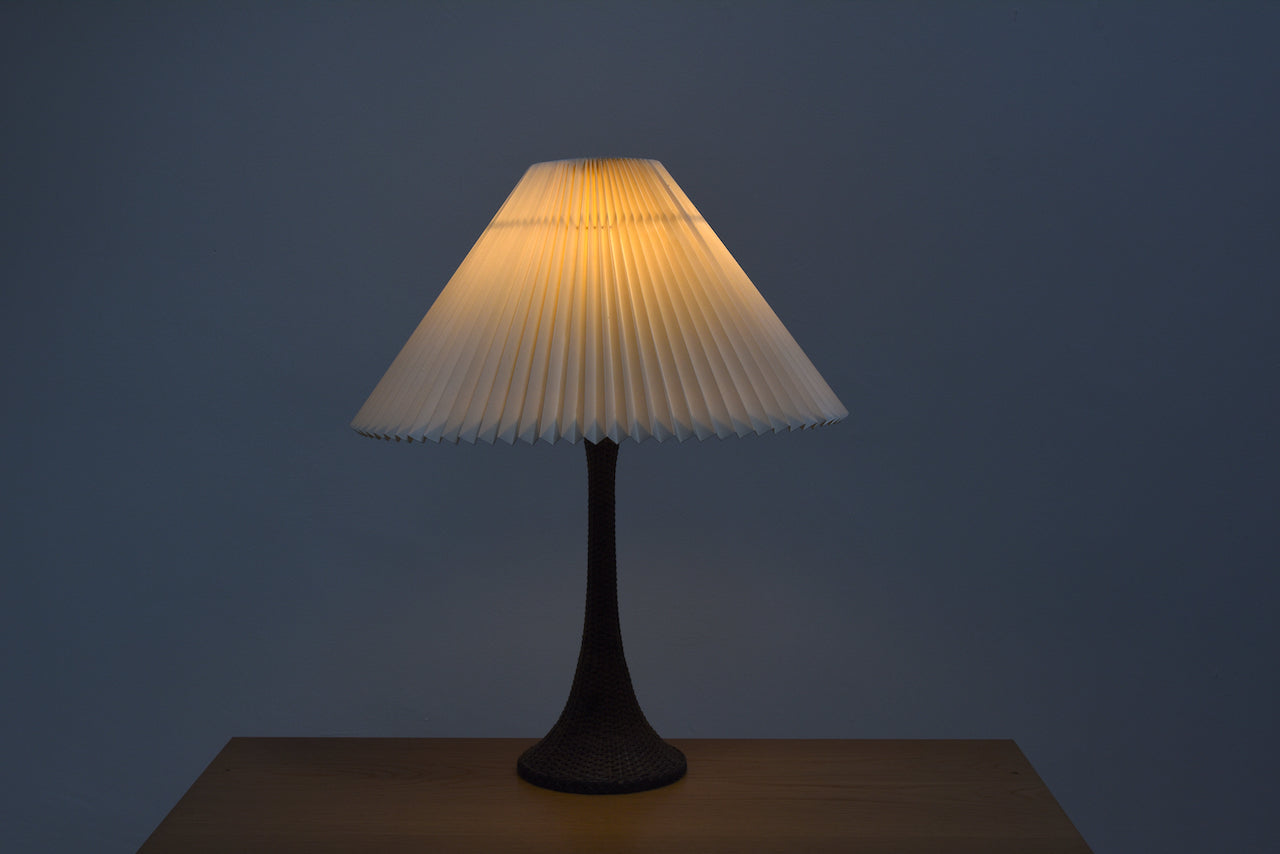 Vintage braided table lamp with Le Klint shade