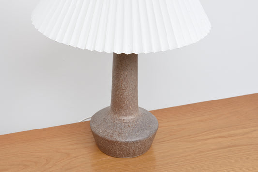1960s stoneware table lamp with Le Klint shade