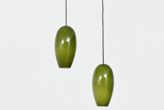 Two available: 'Life' glass ceiling pendants by Jo Hammerborg