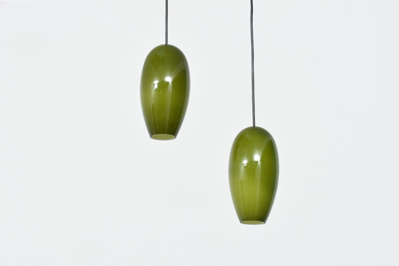 Two available: 'Life' glass ceiling pendants by Jo Hammerborg