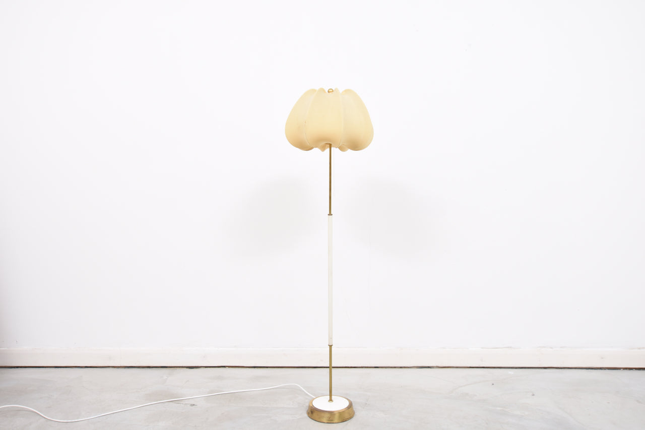 1950s floor lamp with fabric shade