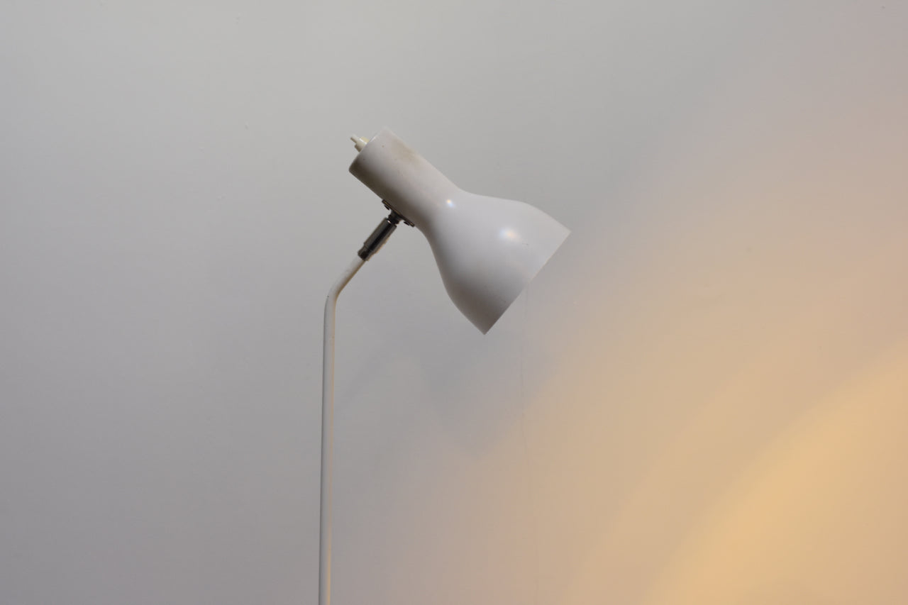 White floor lamp with chrome detail