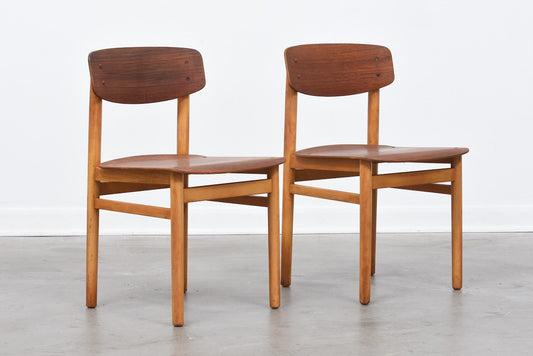 Two available: 1970s teak + oak school chairs