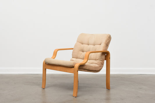 1980s Swedish birch lounger