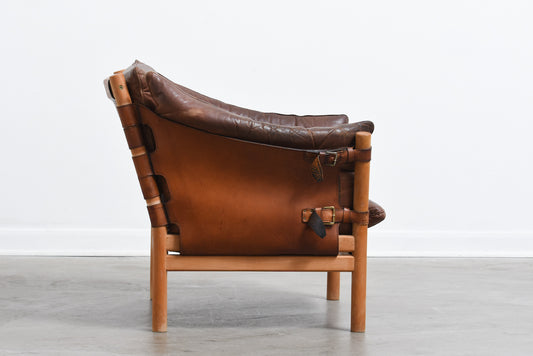 1960s oak + leather lounge chair by Arne Norell