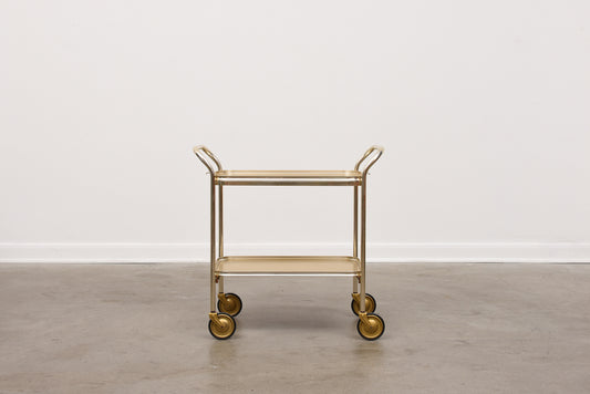 1960s brass drinks trolley