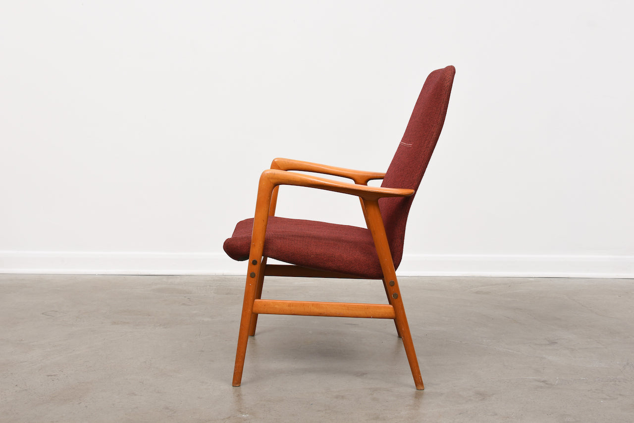 New upholstery included: 1950s lounger by Alf Svensson
