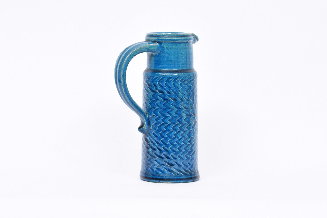 Turquoise ceramic pitcher by Kähler