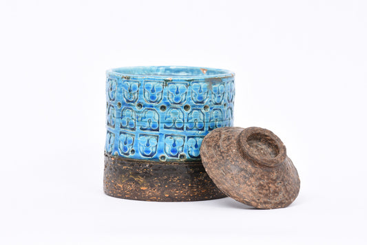 Vintage Italian ceramic jar + lid