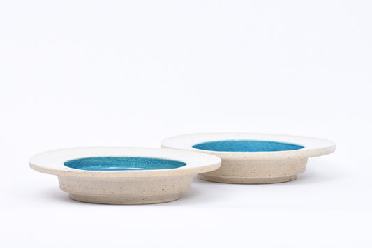 Two available: Pair of crackleware plates by Kähler