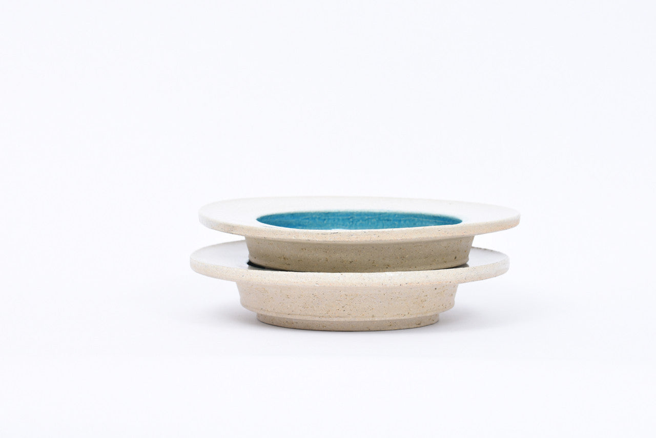 Two available: Pair of crackleware plates by Kähler