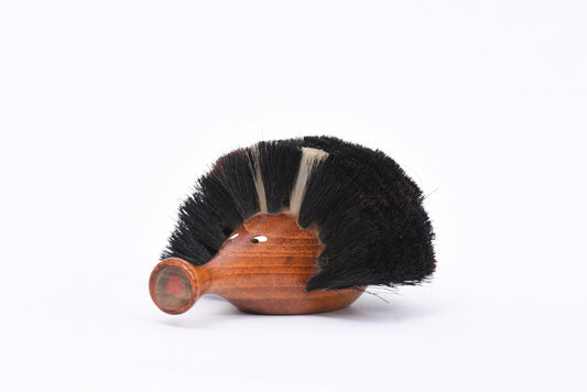 Decorative teak shoe brush
