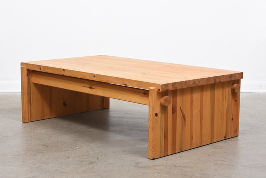 1970s pine coffee table by Yngve Ekström