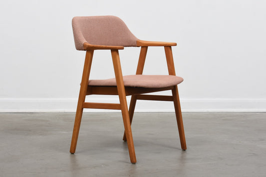 1960s Swedish beech armchair with new upholstery