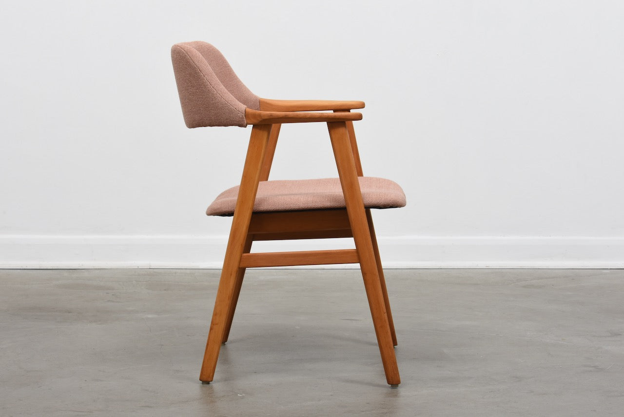 1960s Swedish beech armchair with new upholstery