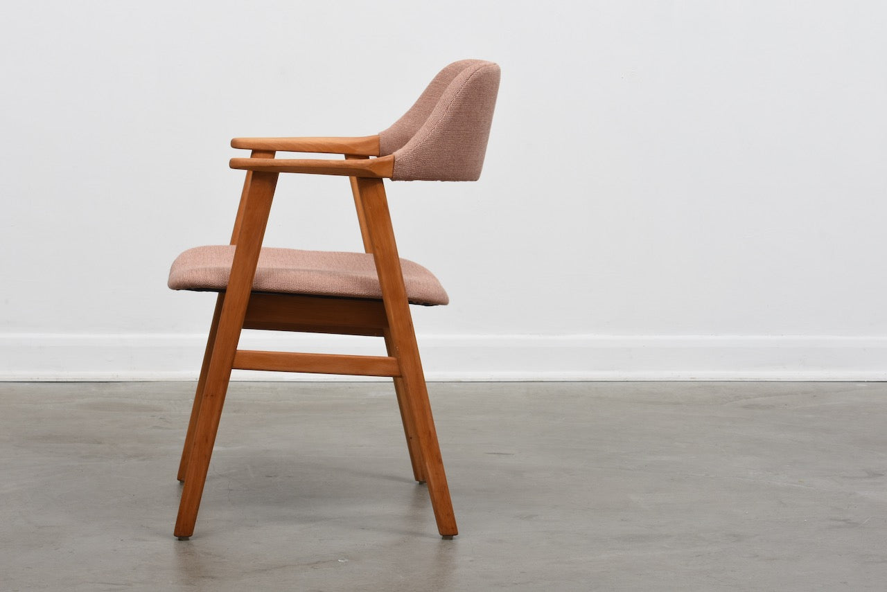 1960s Swedish beech armchair with new upholstery