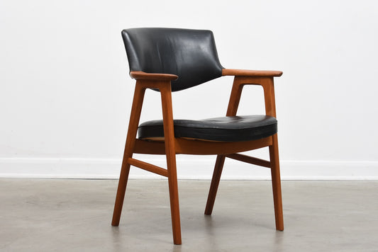 1960s teak + leather armchair by Erik Kirkegaard
