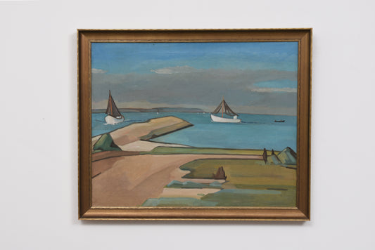 Vintage Danish seaside painting