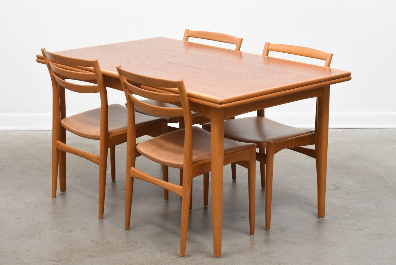 1960s extending teak + oak dining table