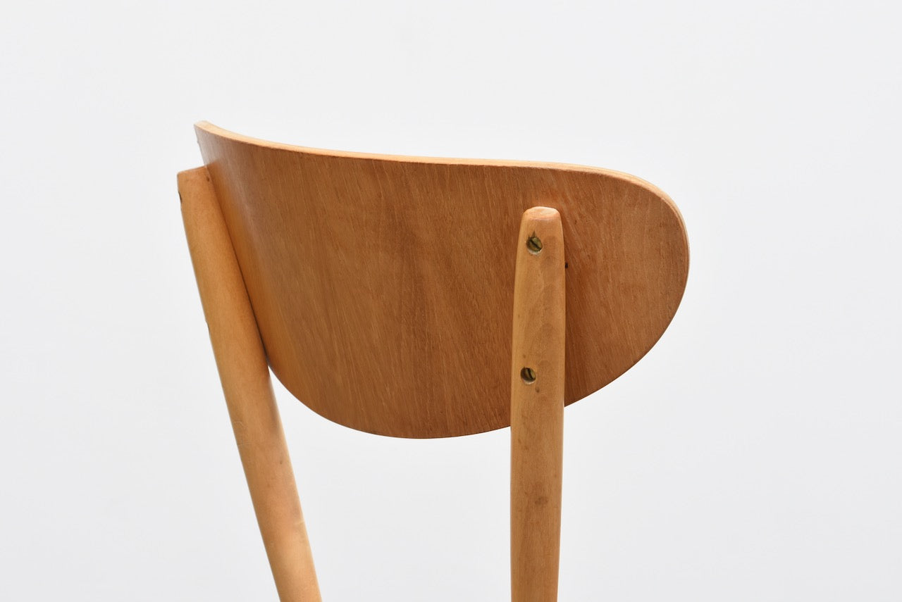 1950s Swedish birch and teak chair