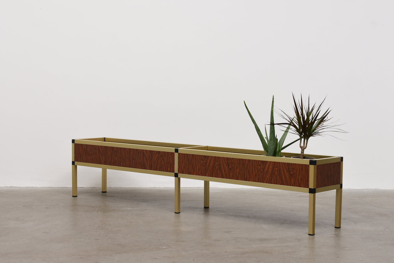 1970s planter in brass and rosewood