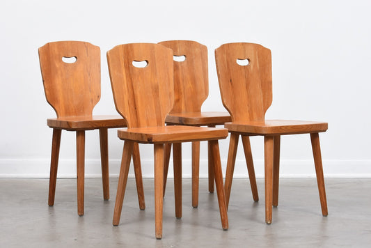 Set of four 1960s Swedish pine chairs