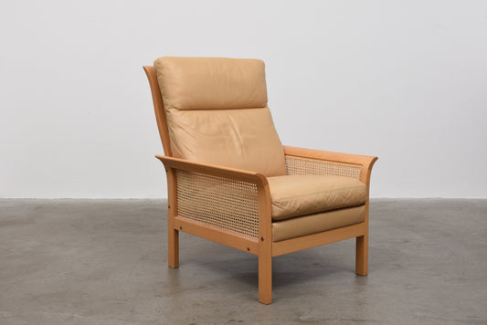 Birch and leather lounger by Arne Norell