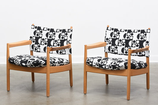 Two available: Oak lounge chairs by Gunnar Myrstrand