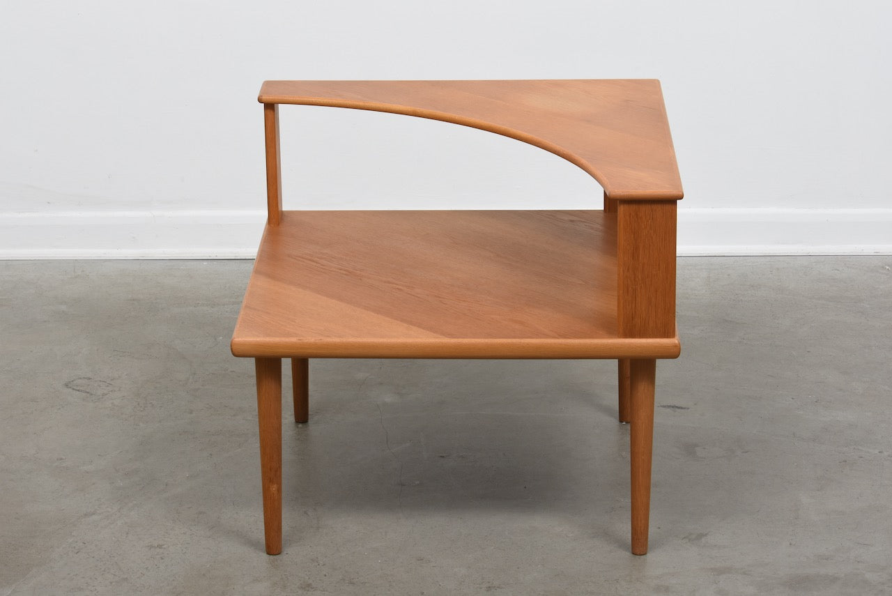 Oak corner table by Alf Svensson & Yngvar Sandström