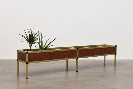 1970s planter in brass and rosewood