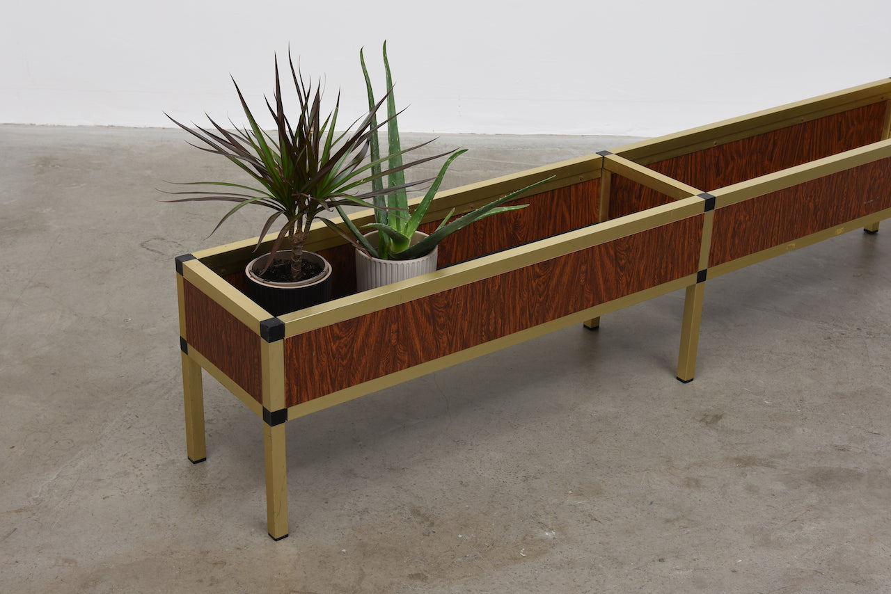 1970s planter in brass and rosewood
