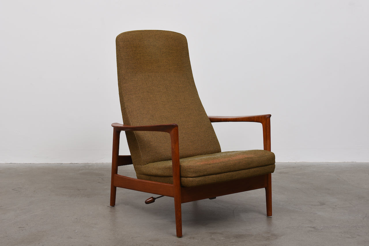 New upholstery included: Reclining lounger by Folke Ohlsson