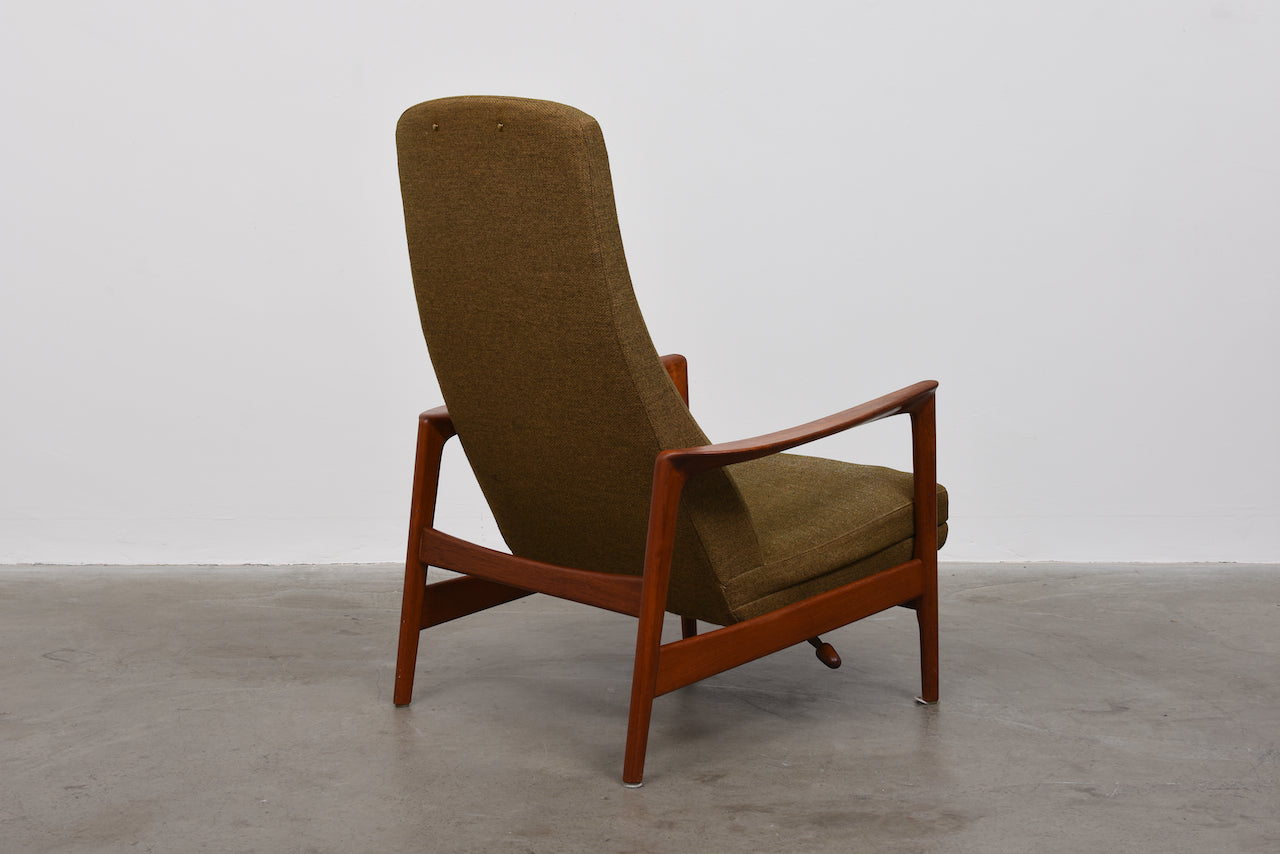 New upholstery included: Reclining lounger by Folke Ohlsson