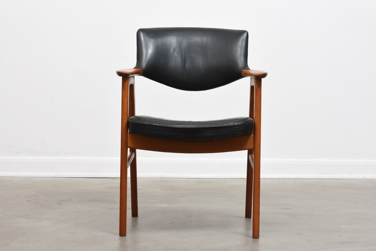 1960s teak + leather armchair by Erik Kirkegaard